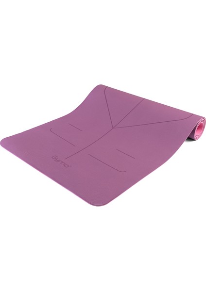 Ultragrip Hizalamalı 6mm Tpe Yoga Matı Pilates Minderi Mürdüm