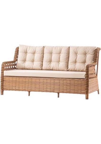 Doğal Hasır Görünümlü Bahçe Balkon Oturma Grubu 6 Parça – (3+1+1+Masa+2 Puf) fiyatları