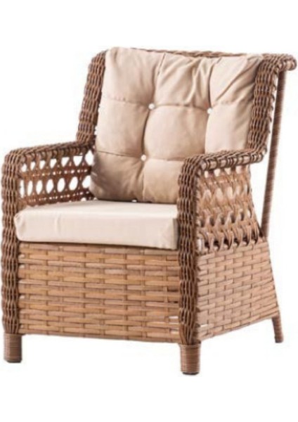 Doğal Hasır Görünümlü Bahçe Balkon Oturma Grubu 6 Parça – (3+1+1+Masa+2 Puf) fırsatları