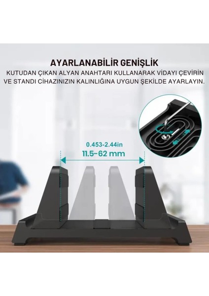 3 Bölmeli Metal Genişlik Ayarlamalı Masaüstü Dikey Macbook Laptop Notebook Standı Telefon Tablet Standı fırsatları