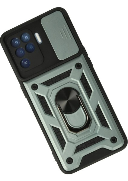 Oppo Reno 5 Lite Kılıf Pars Lens Yüzüklü Silikon - Yeşil - MRS2545-5384 fiyatları