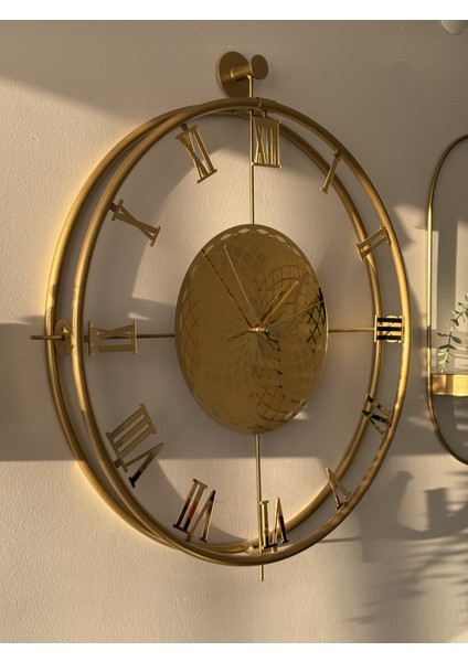 Chakra Roma ( - Gold - ) Full Çelik - Roma Rakamlı - (Pilli Led) - Modern Dekoratif Duvar Saati fiyatları