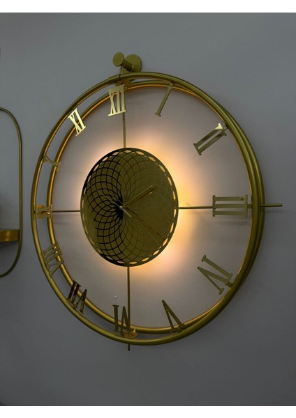 Chakra Roma ( - Gold - ) Full Çelik - Roma Rakamlı - (Pilli Led) - Modern Dekoratif Duvar Saati fırsatları
