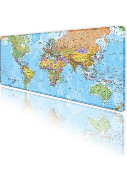 Dünya Haritası Oyun Gaming Klavye Mouse Pad Kaymaz Taban Kenarları Dikişli Masa Matı 70X30 cm modelleri