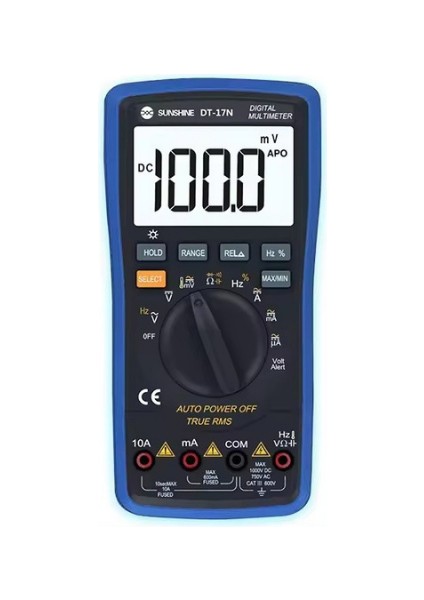 DT-17N | True Rms Otomatik Dijital Multimetre (1000V/10A, Sıcaklık Ölçümlü, Elektronik ve Telefon Tamiri Için) modelleri