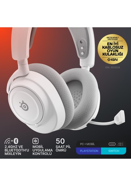 Arctis Nova 7 Gen 2 Wireless Oyun Kulaklığı - Beyaz fiyatları