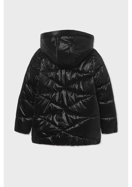 Kız Çocuk 8-18 Yaş Dolgulu Uzun Mont Siyah indirimleri