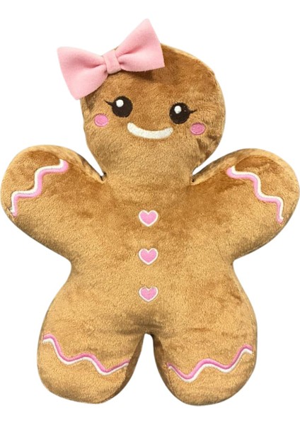 Kurabiye Kız Peluş Yastık, Uyku Arkadaşı Peluş, Yılbaşı Tay Tüyü Kumaş Kurabiye Adam 20 cm indirimleri