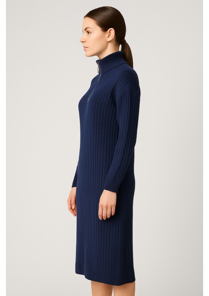 Yeni Sezon Fitilli Fermuar Detaylı Uzun Elbise indirimleri