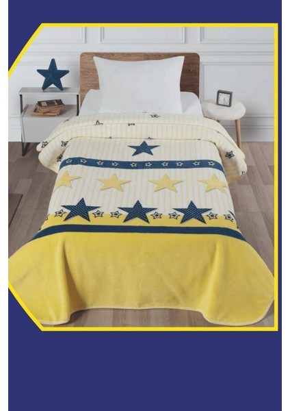 Taraftar Tek Kişilik Battaniye Fb Sarı Lacivert 160X220CM