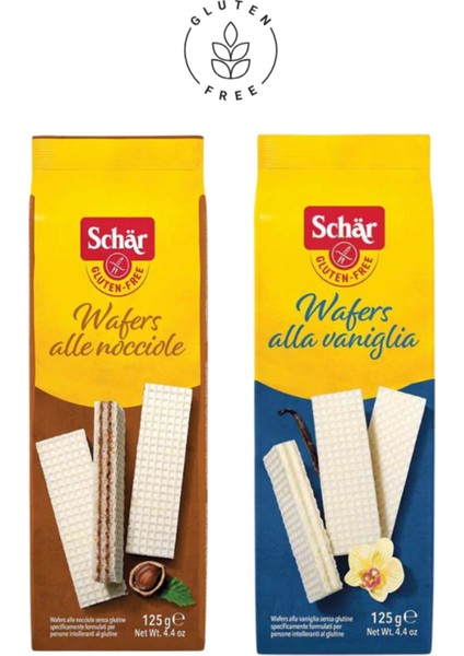 Glutensiz Wafers Alle Nocciole Gofret + Glutensiz Wafers Alla Vaniglia Gofret