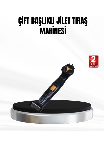 Çift Başlıklı, Sinek Kaydı Tıraş Makinesi, Su Geçirmez ve Şarjlı