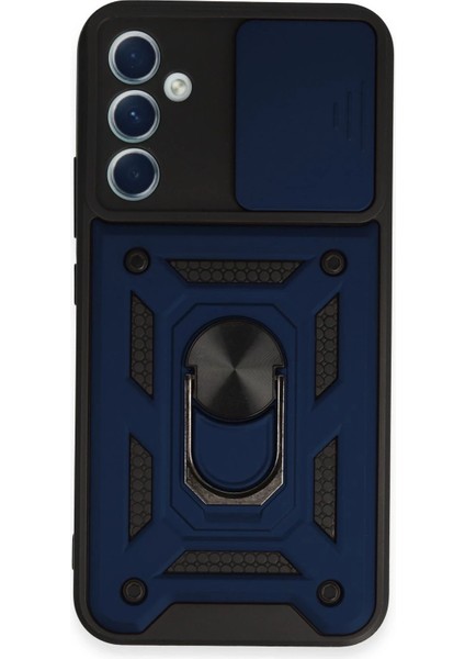 Samsung Galaxy A34 5g Kılıf Pars Lens Yüzüklü Silikon - Lacivert - MRS4685-6316
