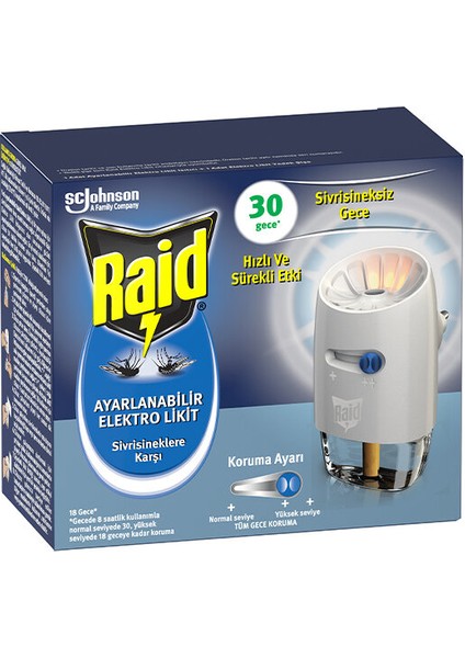 3 Adet Raid Elektrolikit Ayarlanabilir 30 Gece 21 ml fiyatları