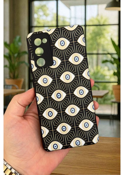 Samsung Galaxy S20 Fe - Evıl Eye Desenli Silikon Darbe Emici Klasik Korumalı Rubber Kılıf