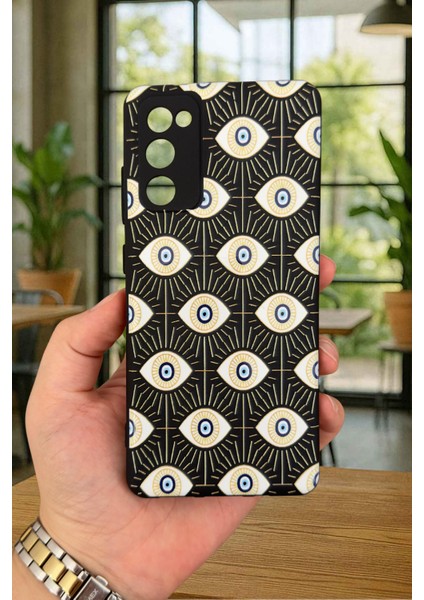 Samsung Galaxy S20 Fe - Evıl Eye Desenli Silikon Darbe Emici Klasik Korumalı Rubber Kılıf fiyatları