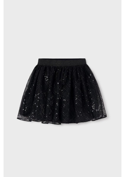 Kız Çocuk 10-18 Yaş Pul Işlemeli Etek 7971 Siyah
