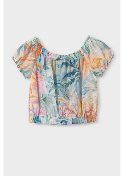 Kız Çocuk 10-16 Yaş Kayık Yaka Keten Bluz 6146 Pembe fırsatları