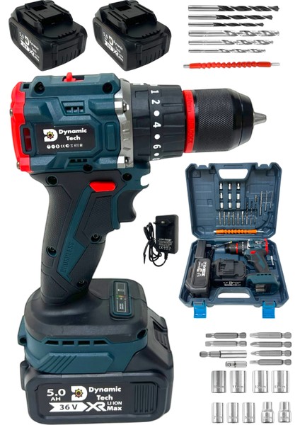 Profesyonel Kömürsüz Darbeli Şarjlı Matkap Lion Çelik Mandren Metal Şanzıman Çift Akülü Vidalama indirimleri