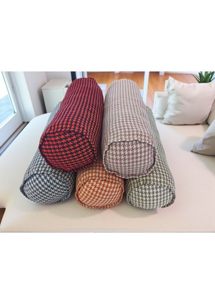 Kazayağı Desenli Silindir Yastık | Dekoratif Bolster Yastık | Modern Renkli Tasarım