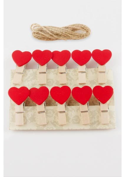 10 Adet Kalp Süs Mandal