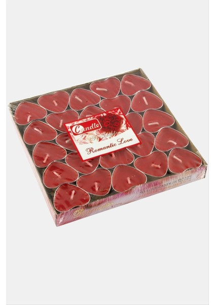 50 Adet Kalp Tealight Mum