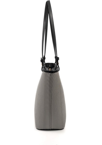 Siyah Beyaz - Siyah SP1204 Kadın Omuz Çantası modelleri