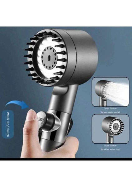 Yeni Nesil Masajlı Turbolu Çok Fonksiyonlu Filtreli Duş Başlığı ( Lisinya )