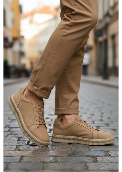Kum Nubuk Hakiki Deri Büyük Numara Erkek Casual Ayakkabı 2516 M modelleri