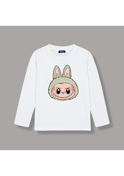 Labubu Uzun Kollu Baskılı Unisex Çocuk Tişört (4-13 Yaş)