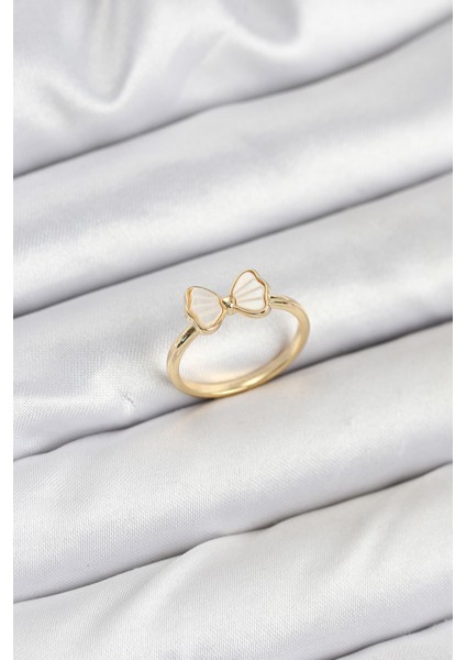 Pirinç Gold Renk Fiyonk Model Kadın Yüzük - Lisinya
