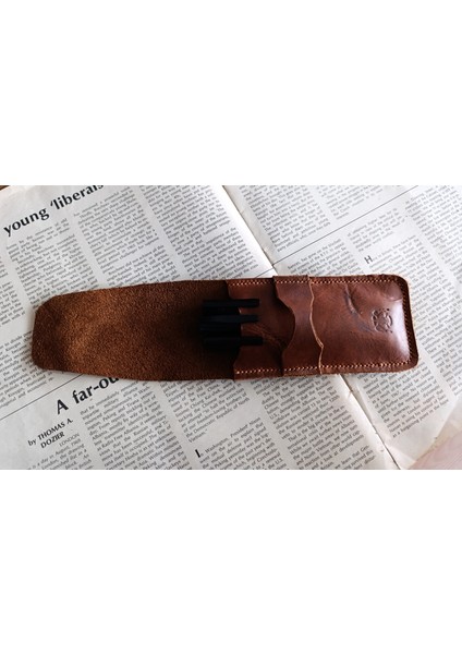 Crazy Gerçek Deri Özel Kalemleriniz Için Kalemlik ( 3*4 Kalem Için ) 28 cm \ 8 cm Büyük Boy NLU18 modelleri