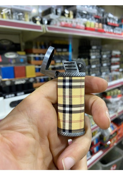 Kare Desenli Retro Metal Çakmak