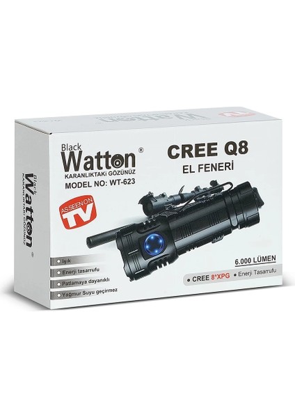 Cree Q8- Xpg 8+1 LED Şarjlı El Feneri WT-623 ( Lisinya ) fırsatları