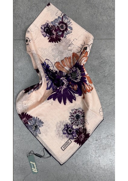 Ipekevi Tek Çiçek Pamuk Eşarp Bej