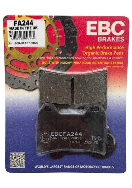 Ktm 1290 Super Adventure Organik Ön Fren Balatası Ebc