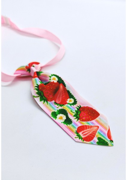 Ayarlanabilir Kedi ve Köpek Kravatı, Çilek Desenli modelleri