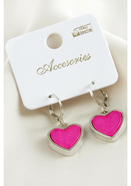 Kalp Polyester Küpe