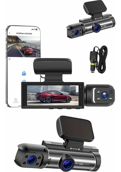 Araç Kamerası Black Box Çift Kameralı Ekranlı Full Hd Sürüş Kamerası - M078K254-R56078 indirimleri