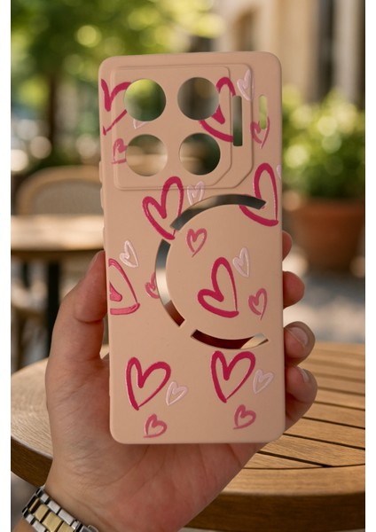 Infinix Gt 20 Pro-Pembe Kalp Desenli Silikon Darbe Emici Klasik Korumalı Rubber Kılıf fiyatları
