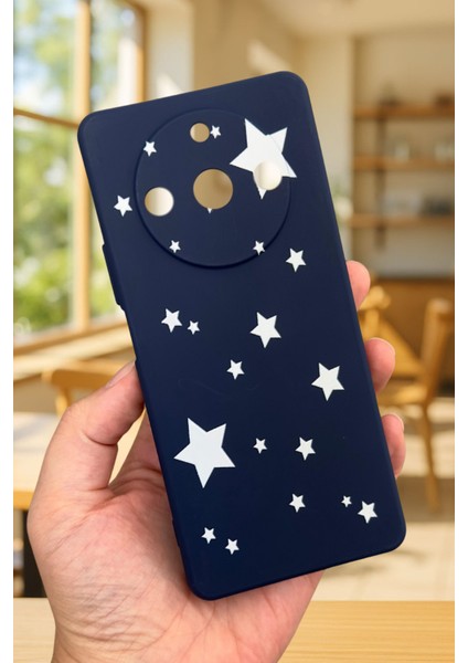 Realme 11 Pro Uyumlu Mini Yıldız Desenli Silikon Darbe Emici Klasik Korumalı Rubber Kılıf