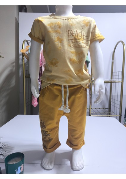 Çocuk Unisex Kız Erkek Şortlu (Kapri) Takım Kreş %100 Pamuk Rahat Tarz Tasarım Premium fiyatları