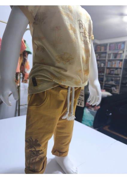 Çocuk Unisex Kız Erkek Şortlu (Kapri) Takım Kreş %100 Pamuk Rahat Tarz Tasarım Premium fırsatları