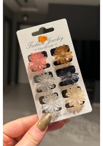 Kadın 6'lı Mini Kare Mandal Toka Seti