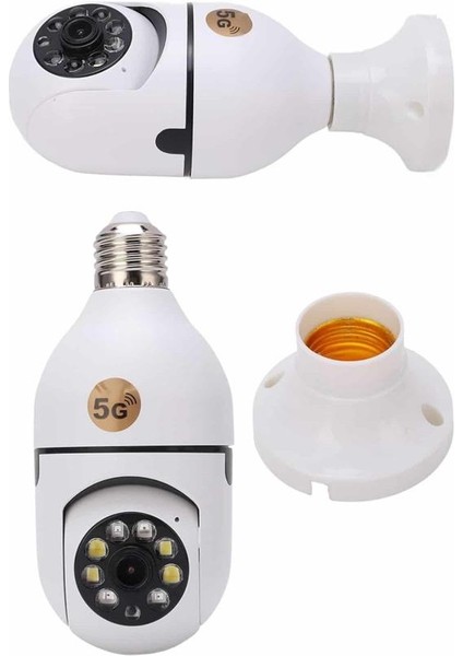 Gece Görüşlü Akıllı Dönebilen Ev Kamerası Ampül Kamera - M456B226-N44456