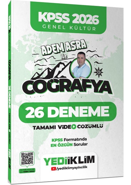 Yediiklim Kpss 2026 Genel Kültür Adem Asra ile Coğrafya Tamamı Video Çözümlü 26 Deneme