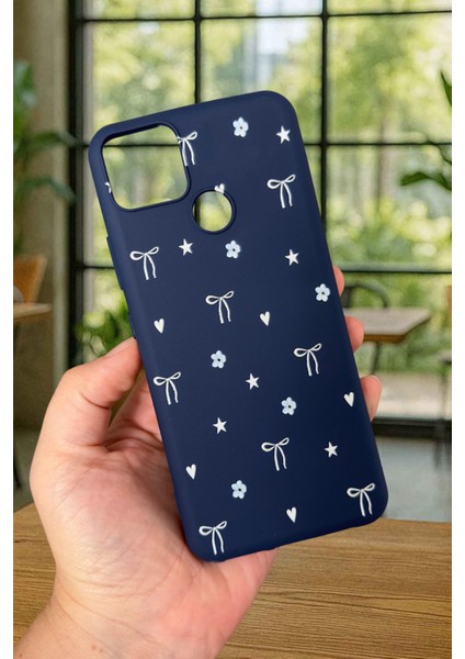 Realme C25S Uyumlu Mini Fiyonk Desenli Silikon Darbe Emici Klasik Korumalı Rubber Kılıf