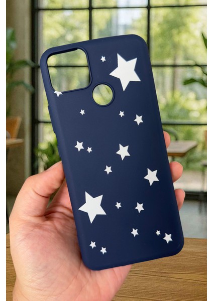 Realme C25S Uyumlu Mini Yıldız Desenli Silikon Darbe Emici Klasik Korumalı Rubber Kılıf