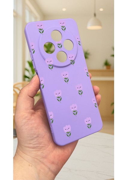Redmi 14C -Mini Lale Desenli Silikon Darbe Emici Klasik Korumalı Rubber Kılıf modelleri