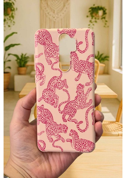 Xiaomi Redmi Note 8 Pro-Pembe Leopar Desenli Silikon Darbe Emici Klasik Korumalı Rubber Kılıf fiyatları